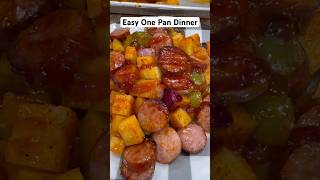 Sheet Pan Sausage and Potatoes #dinner #sheetpandinner #dinnerideas #recipe #onepan