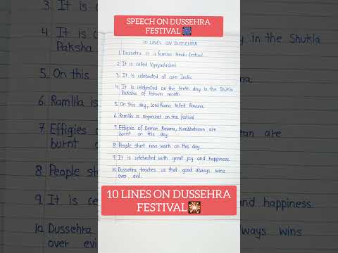 10 lines on Dussehra || 10 lines Speech on Dussehra 🎆 #shorts #speech