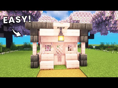 Minecraft: How to Build a Starter House Tutorial (Easy) I Cherry Blossom