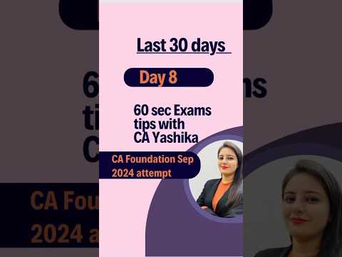 Last 30 days strategy to score good marks in Ca Foundation|Day 8| #cafoundation #goals #exams #icai