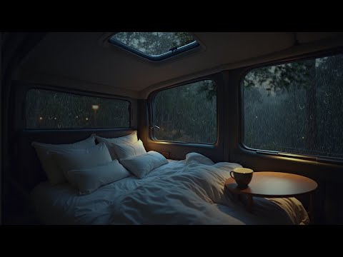 Calming Rainfall in a Camping Car | Sounds for Sleeping and Unwinding | Rain 12Hrs