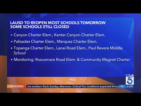 LAUSD officials announce schools reopening