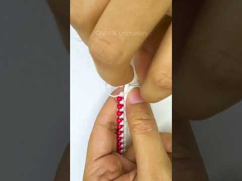 Super trending pearl borderline embroidery sewing tutorial by hand! #shorts #trending #embroidery