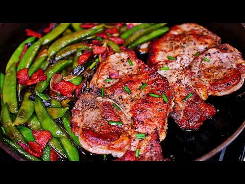 One Pan Seared Pork Chops and Vegetables - Easy Pork Chops Recipe