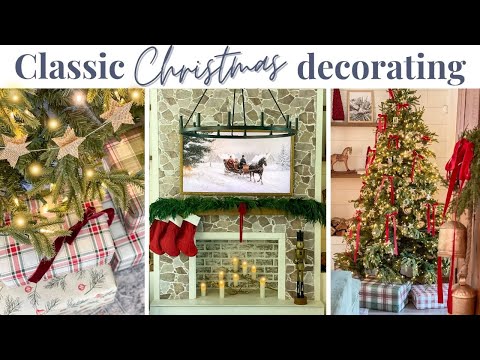 🎄 CHRISTMAS DECORATE WITH ME 2024 🎄 Classic Christmas Decorating Ideas | Christmas Living Room