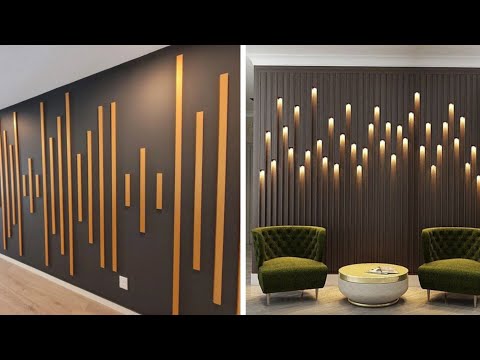 Accent Wall Ideas For Living Room | Wall Panels Home Decor | Wooden Slat Wall | Accent Wall Lights