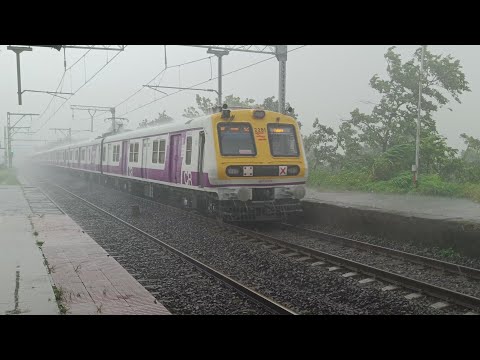 Local Train in Heavy Rain || Indian Railways