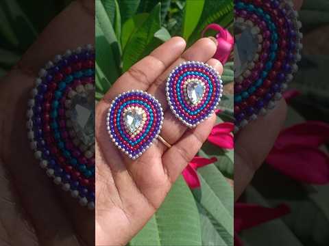 Diy colorful earrings 🦚 #navratrispecial #earrings #diy #shorts #trending