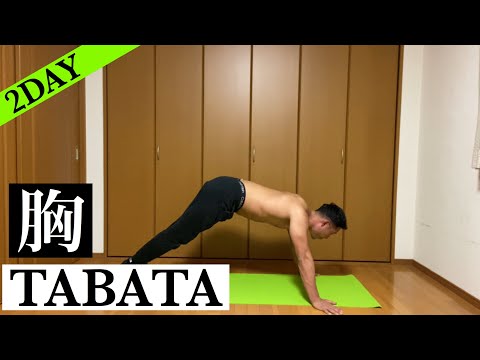 【胸】タバタ式トレーニング　家で自重筋トレ