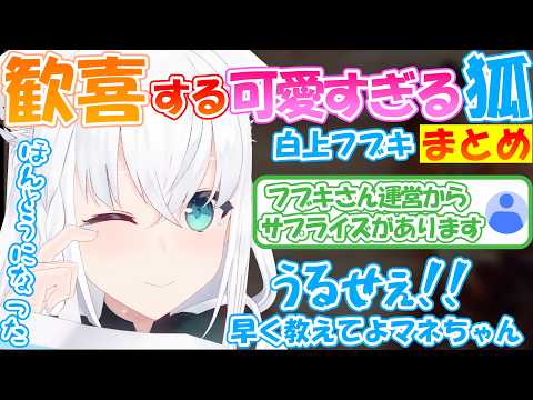 喜ぶフブちゃんが可愛すぎる!!『歓喜する狐白上フブキまとめ』【#白上フブキ 】【#切り抜き 】【#ホロライブ 】