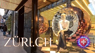 SWITZERLAND ZURICH Winter luxury stores Shopping 4K #switzerland #zurich 苏 黎 世 蘇 瑞 士