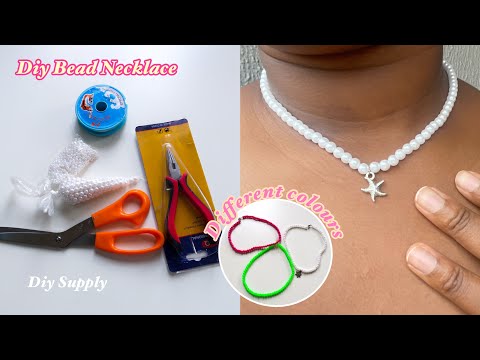 DIY Beaded Necklace With Charm!! Easy Beaded Necklace !!!!!