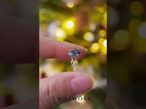 Pear Shaped Sapphire Nature Inspired Engagement Ring #jewelry #trend #Sapphire #EngagementRing