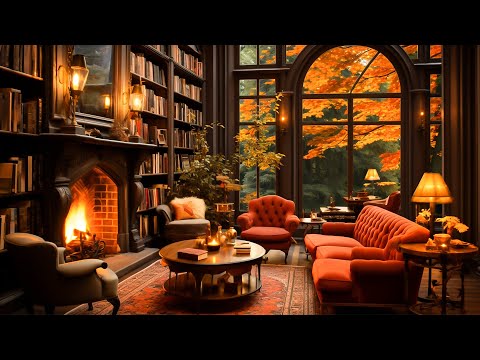 Relaxing Jazz Instrumental Music&Cozy Autumn Coffee Shop Ambience -Bossa Nova Piano for Joyful Moods