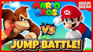 Mario Jump Battle | Brain Break | Jump Challenge | Just Dance | Freeze Dance | Matthew Wood