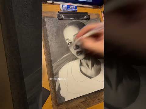 DRAWING ARIANA pt4(tiktok:raymond.portraits) #art #ariangrande #drawing #artistdrawing #shortsvideo