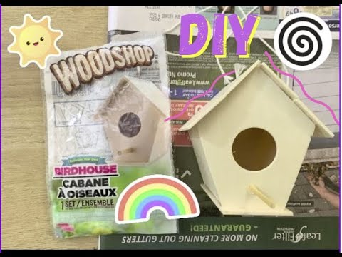 DIY bird house, Dollar Tree DIY, cute DIY for kids, kid's activities