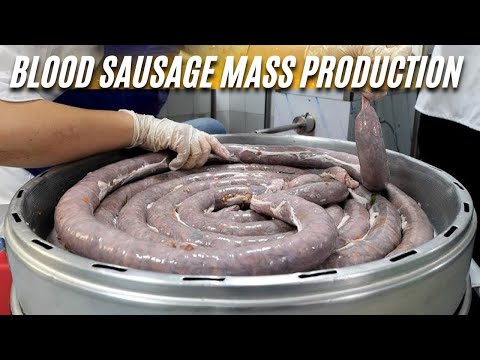 Amazing Mass Production: How Blood Sausage (Sundae) is Made