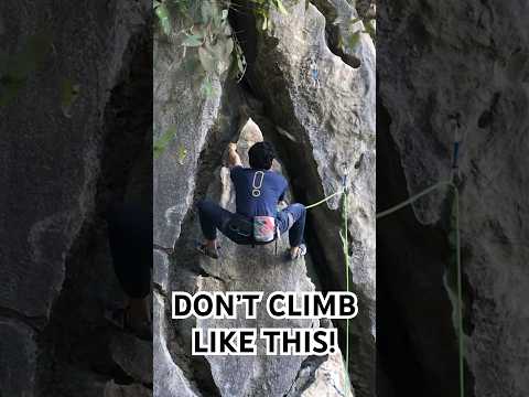 Messy footwork in rock climbing!