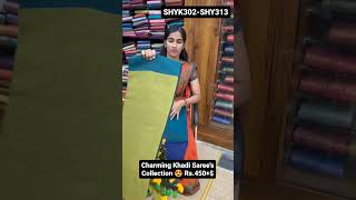 Charming Khadi Saree's❤️🤩#khadicotton #shivayamsilks #khadisaree #handloomsarees #sareelover