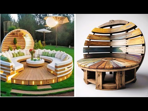 Backyard Wooden Pallet Deck Design | Wooden Pallet Fence Recycling Furniture |Backyard Patio Pergola