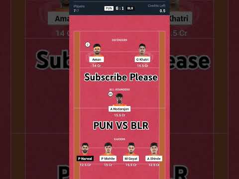 PUN vs BLR kabbadi Dream11 Prediction | Dream11 Team of Today Match | Kabbadi Dream11 Team Today |