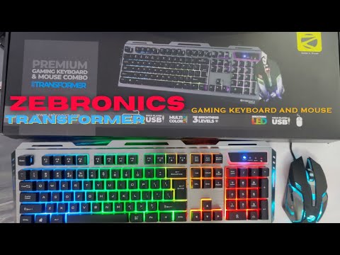 Zebronics Transformer Premium Gaming Keyboard and Mouse Combo Unboxing & Review in Telugu |