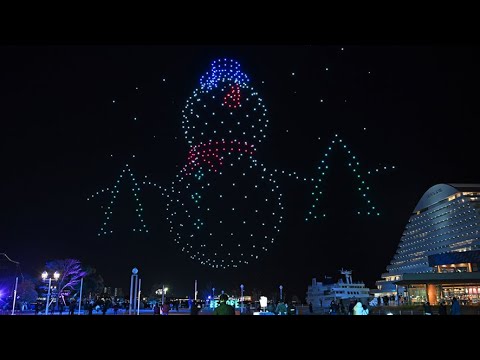 夜空彩るサンタやトナカイ、実はこれドローンの光　21～25日、神戸メリケンパークでXmasショー