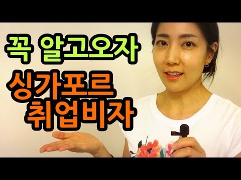 싱가포르 취업비자 꼭 이건 알고오세요! 해외취업 관심있는분들 꼭 시청바랍니다