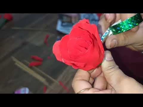 HOW TO MAKE ROSE USING DUPLEX PAPER | DUPLEX PAPER ROSE FLOWER TUTORIAL