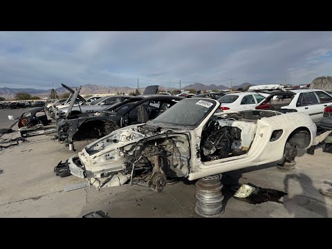 Luxury Car Section at Junkyard in Las Vegas: Bentley, Porsche, Maserati, Alfa Romeo