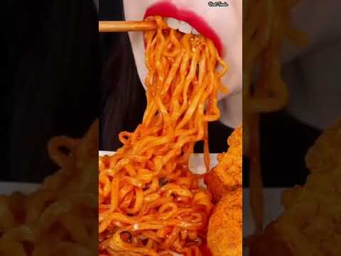 Asmr Eating Cold Fire Noodles🔥😋#shorts