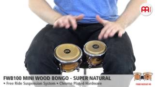 FWB100 Mini Wood Bongo - Super Natural - FWB100SNT-M