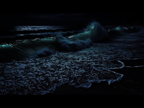 Deep Sleep Ocean Sounds | Fall Asleep with Powerful Waves at Night on Museddu Beach