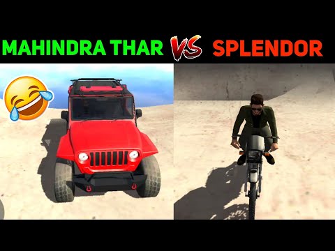 MEGA RAMP CHALLENGE THAR VS SPLENDOR IN INDIAN BIKE DRIVING 3D | INDIAN BIKE DRIVING 3D NEW UPDATE