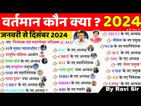 वर्तमान में कौन क्या है? 2024 | vartman me kon kya hai 2024 | Current affairs 2024 Wartman mein kaun