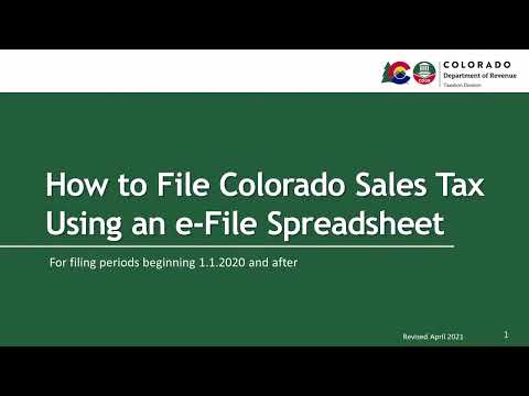 How to File Colorado Sales Tax using an e-File Spreadsheet