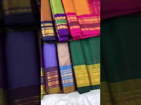 Pure cotton self gadwal sarees with silk border and pallu… DM to book! #cottongadwal #cottonsarees