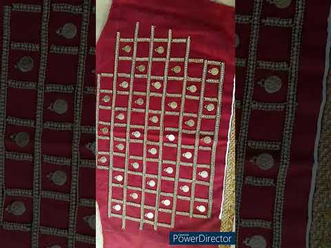 Checked aari work blouse design with normal needle #blouse sleeve design