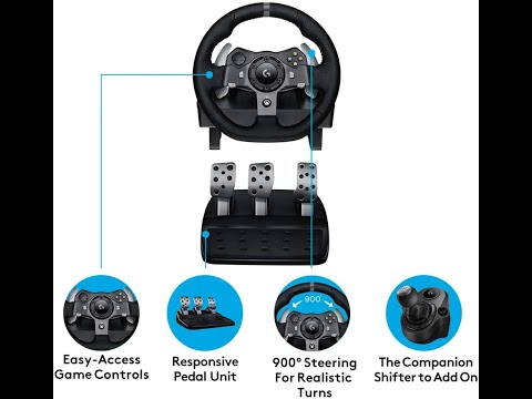 Logitech G920 Driving Force Racing Wheel and Floor Pedals, Real Force Feedback, Stainless Steel