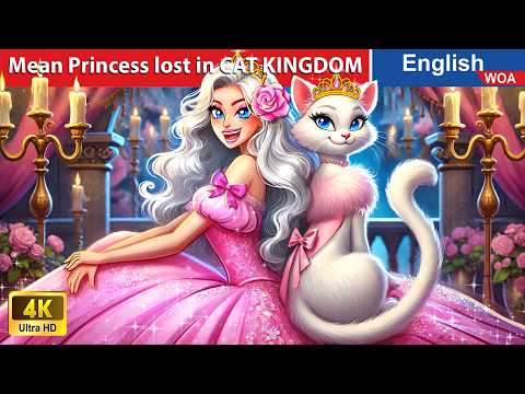 Mean Princess lost in CAT KINGDOM 😸 English Storytime🌛 Fairy Tales in English @WOAFairyTalesEnglish