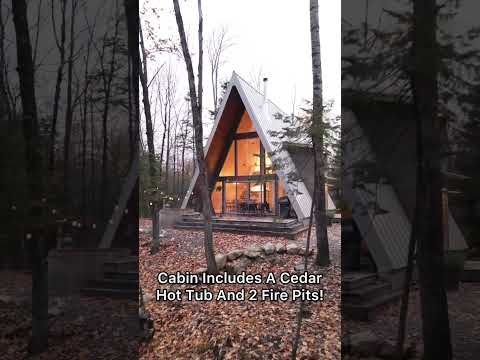 Huge Waterfront A-Frame Cabin Airbnb w/ Cedar Hot Tub and 2 Fire Pits!