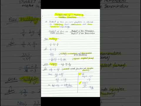 Multiplication of a fraction by another fraction    #shorts