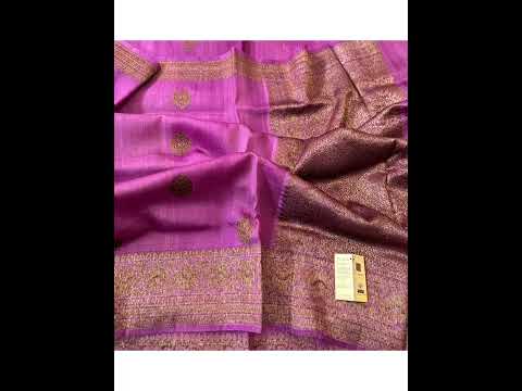 Banarasi Handwoven Pure Tussar Silk Saree | Booking +918810782147