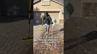 Oil stains on your paver driveway? No problem, follow these steps! #pressurewashing #lasvegas