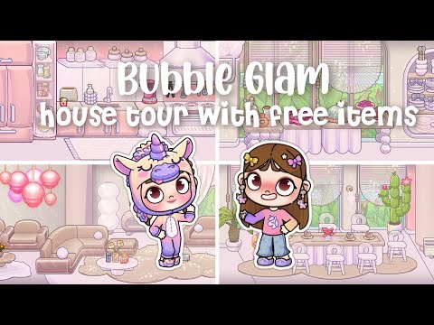 HOUSE TOUR: 🩷FREE ITEMS🩷🫧BUBBLE GLAM HOUSE MAKER | AVATAR WORLD IDEAS | PAZU