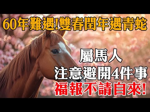 2025雙春閏年遇青蛇，60年難遇！屬馬人注意：避開4大件事，福報不請自來！再忙也值得一讀！【佛語】#運勢 #風水 #佛教 #生肖 #佛語