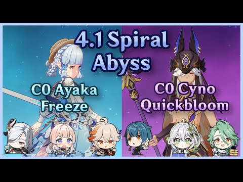 F2P C0 Ayaka Freeze + C0 Cyno Quickbloom | 4.1 Spiral Abyss | Floor 12 Continuous