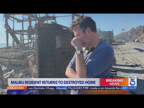 Malibu fire victim returns to the rubble of his home