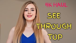 [4k] Try on haul Black transparent dress see throught | fashion trends